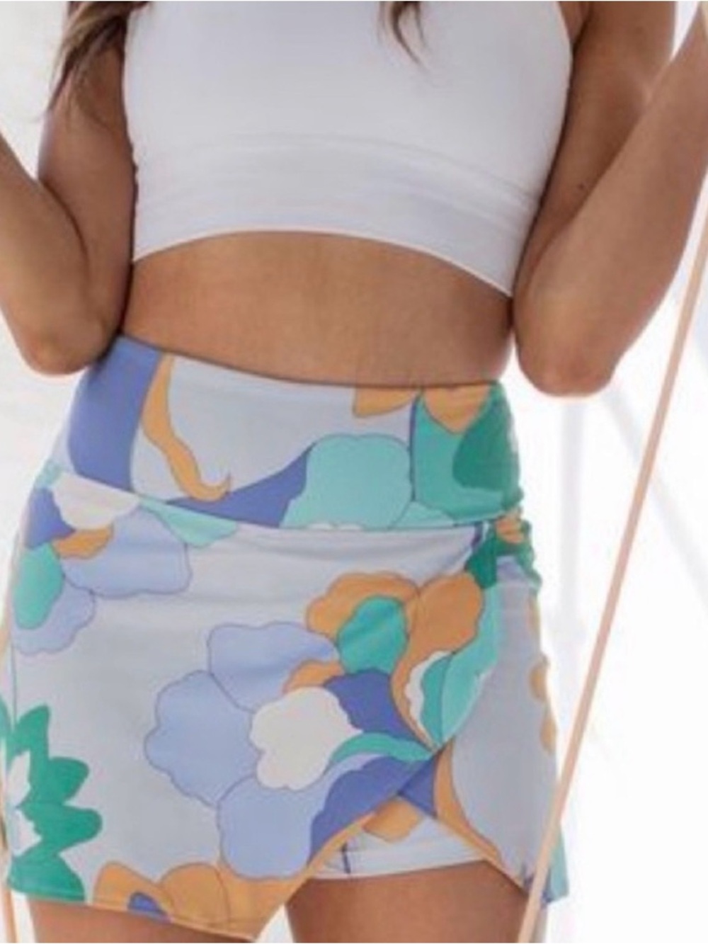 Floral A-Line Mini Skirt in Pastel Multi — Unbranded